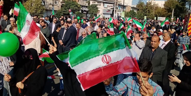 خروش مردم شهرهای مازندران در مبارزه با استکبار + فیلم