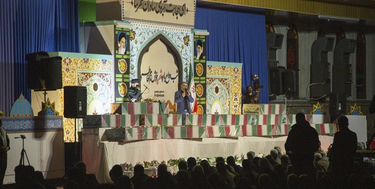 وداع با پیکرهای مطهر 14 شهید خوشنام فاطمی در مصلی ساری