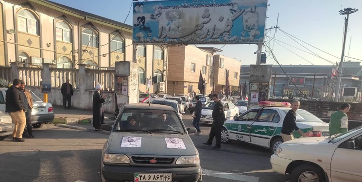 جان فدا| حرکت 300 خودرو از رشت به شلمان به یاد حاج قاسم