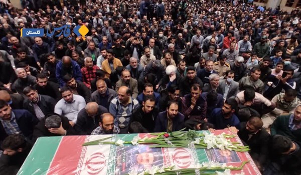 فیلم| فریاد مرگ بر اسرائیل و لبیک یا زینب در وداع با شهید «مهقانی»
