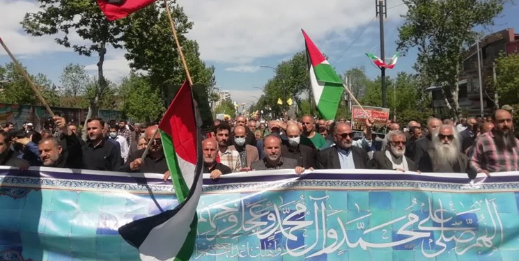 انزجار مردم بصیر گیلان  از رژیم صهیونیستی در روز قدس
