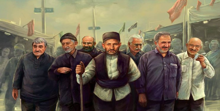 پیرغلامان حسینی از تمثال اساتید شعر آئینی گیلان رونمایی کردند
