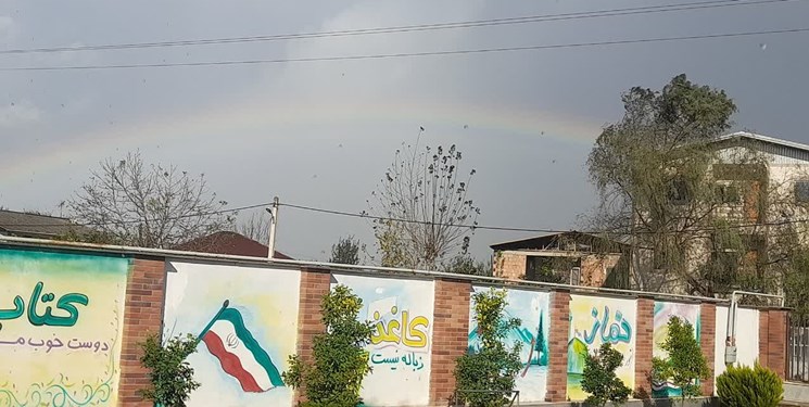 رخ نمایی رنگین‌کمان و  تگرگ در آخرین روز آبان ماه