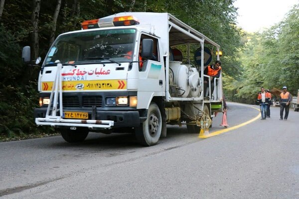 خط کشی حدود 150 کیلومتر از محورهای گیلان