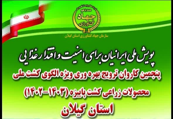 پنجمین کاروان ترویج بهره‌وری الگوی کشت ملی محصولات زراعی پاییزه در گیلان برگزار می شود