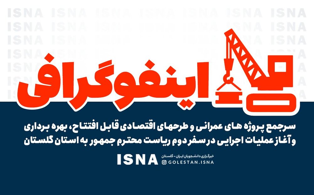 اینفوگرافی/تمام پروژه‌ها و طرح‌های سفر رئیس جمهور به گلستان