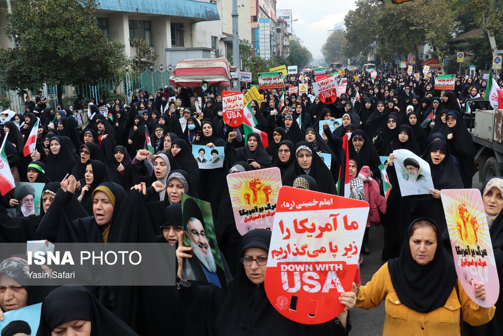 مراسم راهپیمایی 13 آبان در رشت