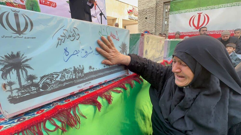 سنگ تمام مردم گرگان در تشییع پیکر مطهر 4 شهید گمنام دفاع مقدس