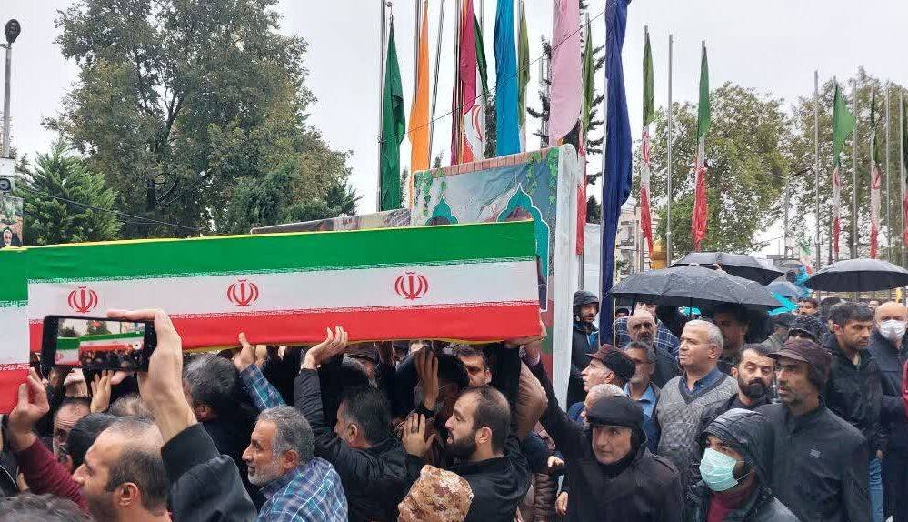 بدرقه 2شهید حادثه تروریستی زیر باران در آمل