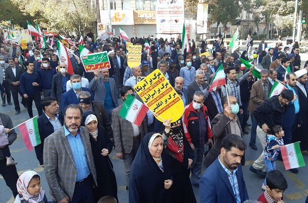 حماسه حضور رشتوندان در راهپیمایی 13 آبان