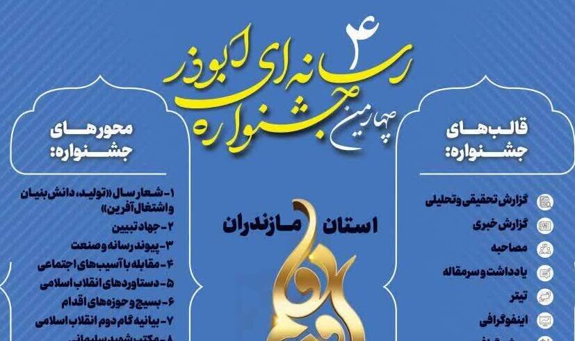 جشنواره رسانه ای ابوذر مازندران در 13 محور برگزار می شود