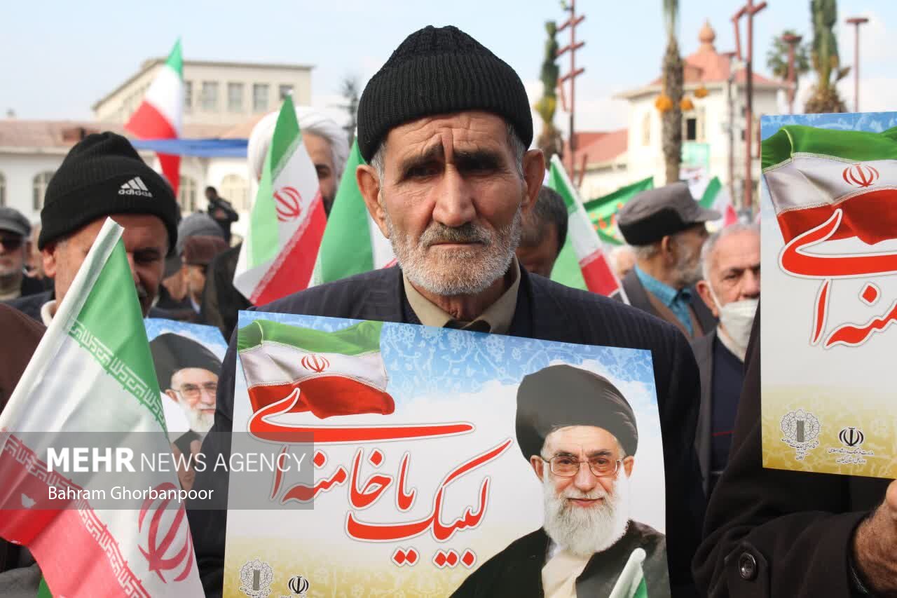 تجدید میثاق گیلانی‌ها با ولایت فقیه در سالروز حماسه 8 دی