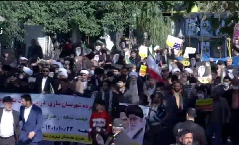 راهپیمایی مردم مازندران در حمایت از مرجعیت و ولایت