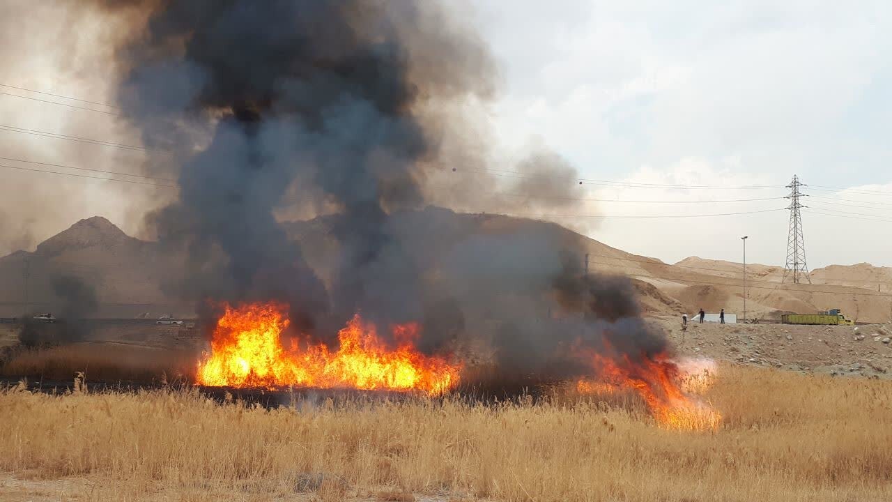 آتش سوزی مزارع روستای ترخانلش کجور مهار شد