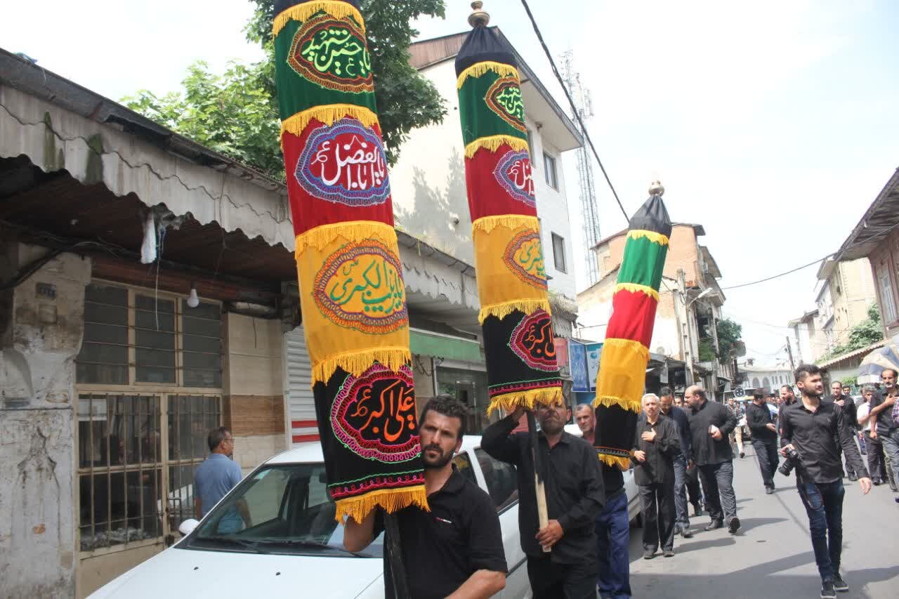 برپایی مراسم دسته بری و سوگواری هیئت عزاداری شهرداری رشت