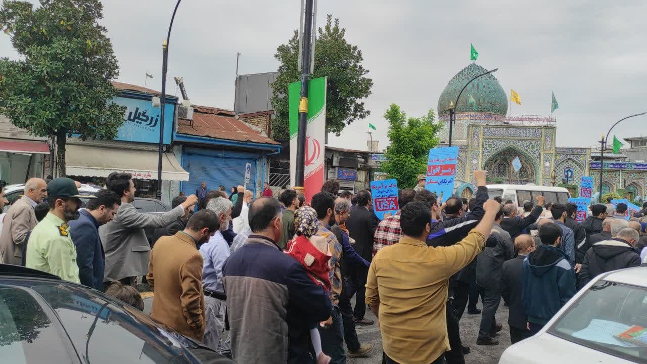 راهپیمایی حمایت از مقاومت فلسطین در گیلان برگزار شد