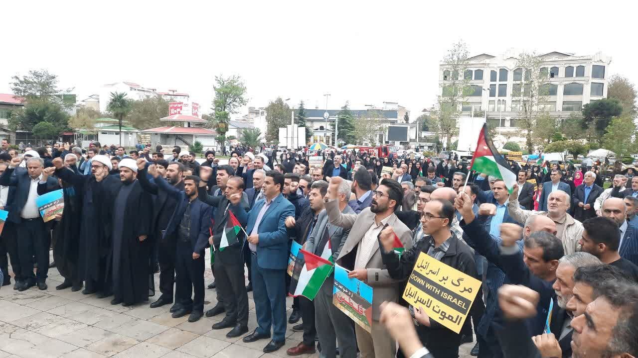 تجمع مردم تالش در محکومیت نسل کشی رژیم صهیونیستی