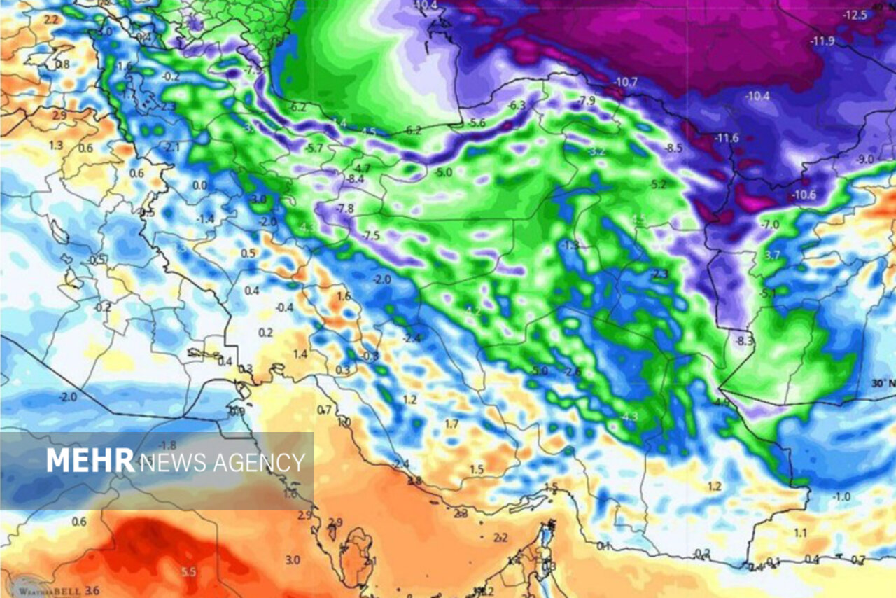 کاهش محسوس و 12 درجه ای دمای هوا در مازندران