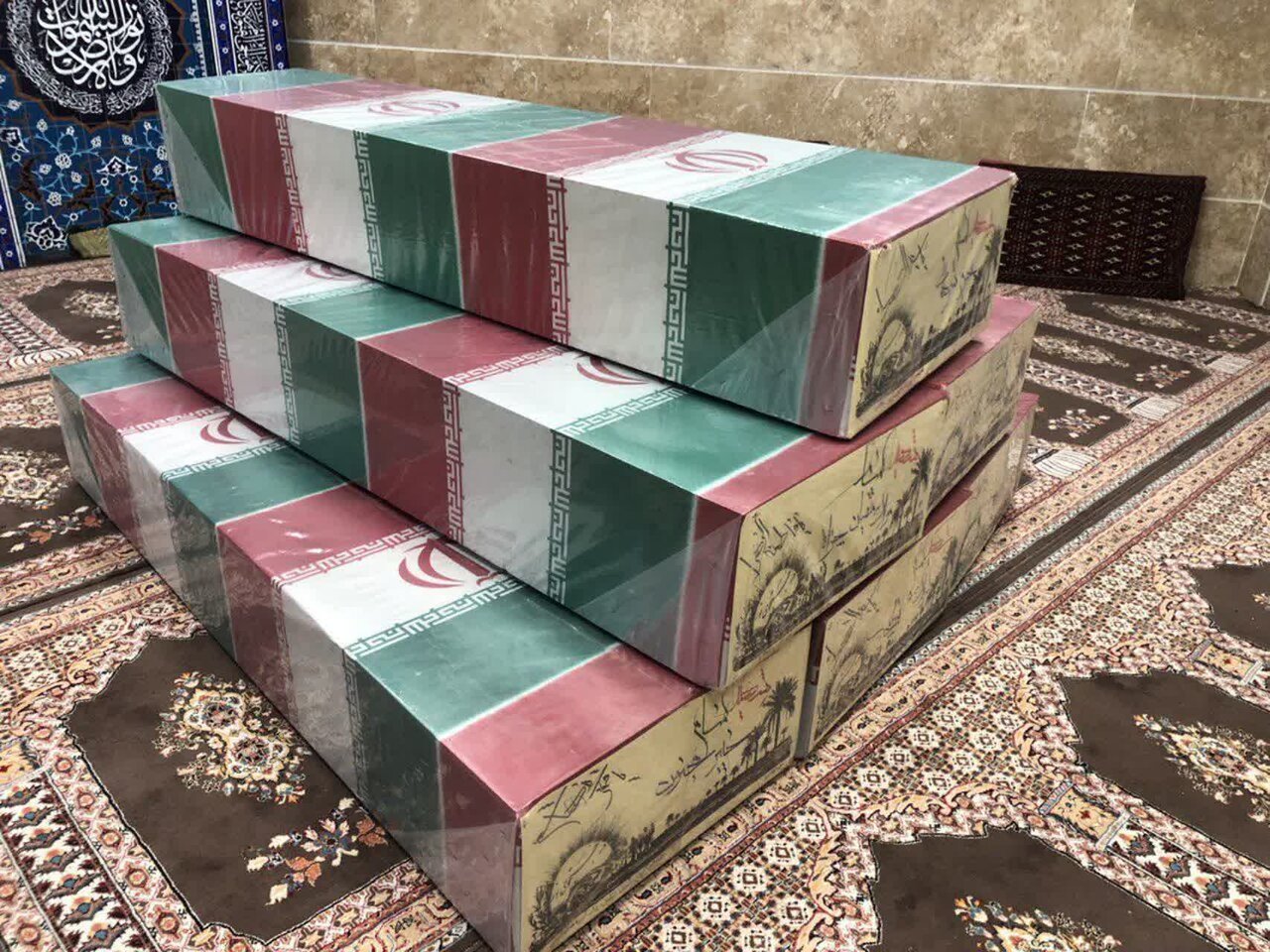 آیین وداع با پیکر 6 شهید گمنام در گلزار شهدای رشت