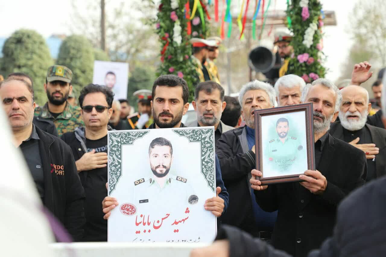 تشییع پیکر شهید امنیت «حسن بابانیا» در زادگاهش املش