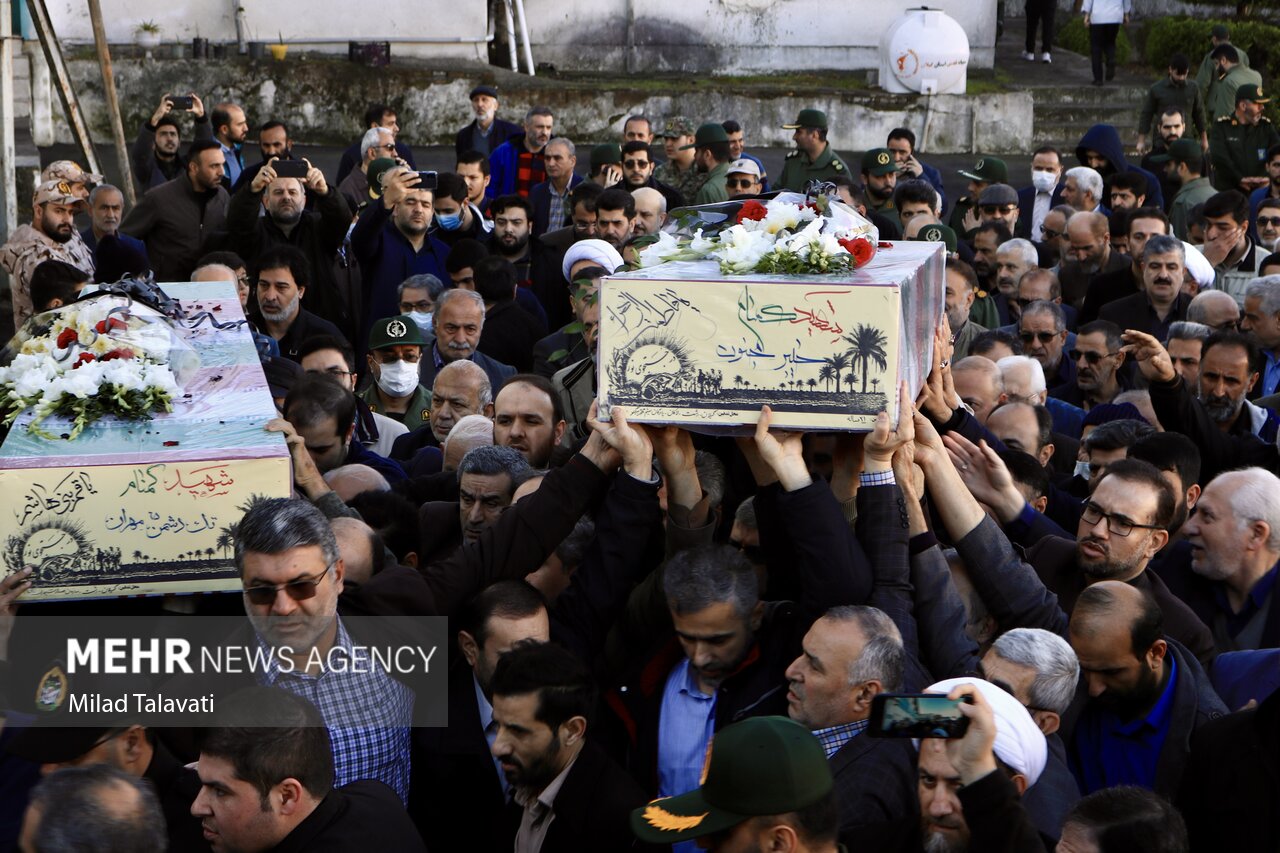 خاکسپاری پیکر شهید گمنام در صدا وسیمای گیلان