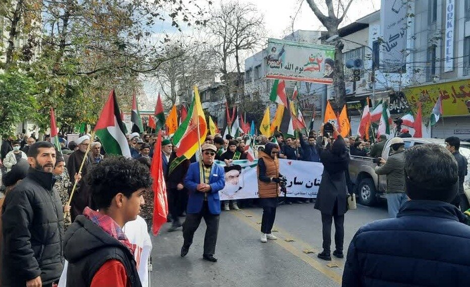 راهپیمایی 22 بهمن در روستای ساری
