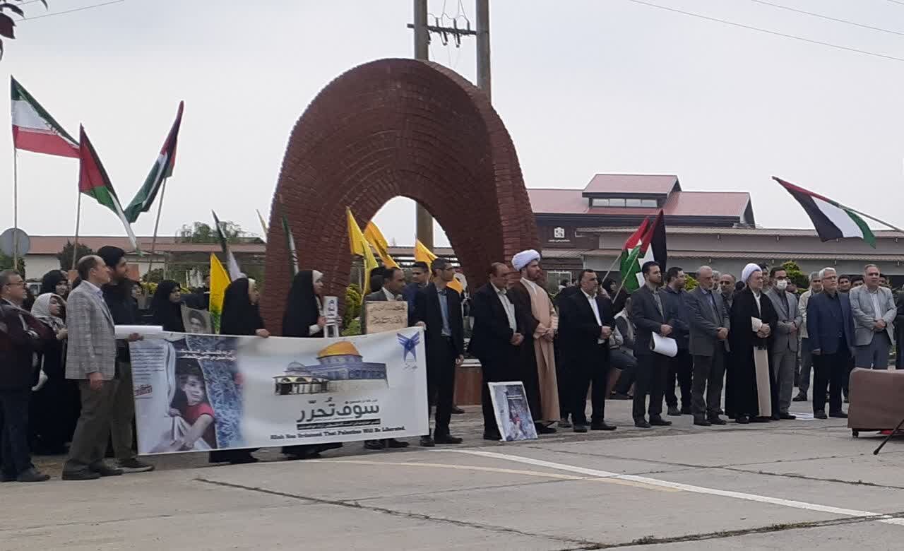 حمایت دانشجویان بهشهر از مظلومان فلسطین