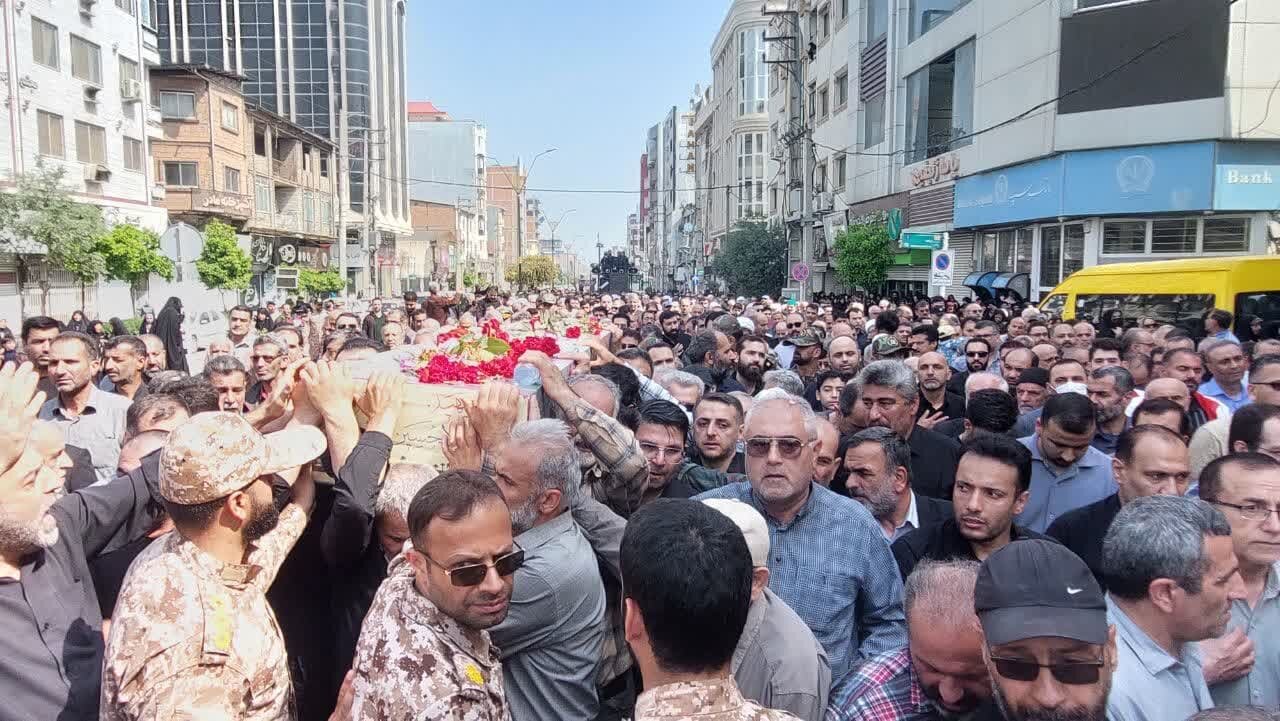 تشییع پیکر مطهر شهید دوران دفاع مقدس در بهشهر