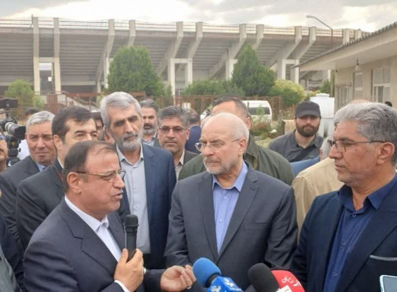 قالیباف از سالن 6 هزار نفری کریم‌آباد گرگان بازدید کرد