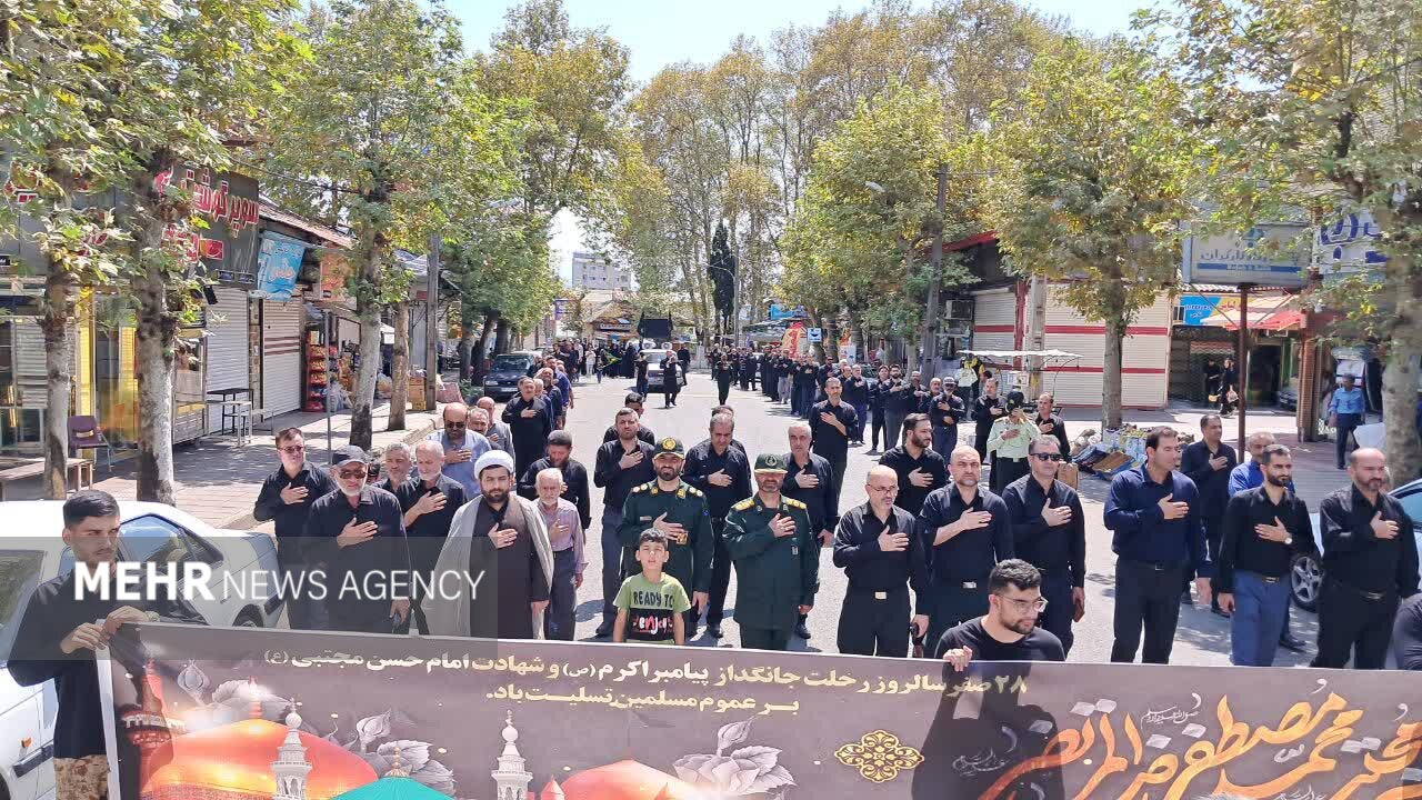 عزاداری مردم شفت در روز رحلت پیامبر اکرم و شهادت امام حسن (ع)
