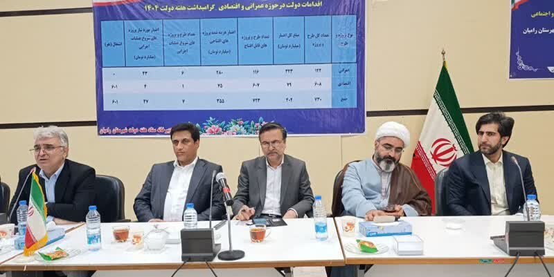 افتتاح متمرکز پروژه های عمرانی و اقتصادی رامیان با اعتبار 402 میلیارد