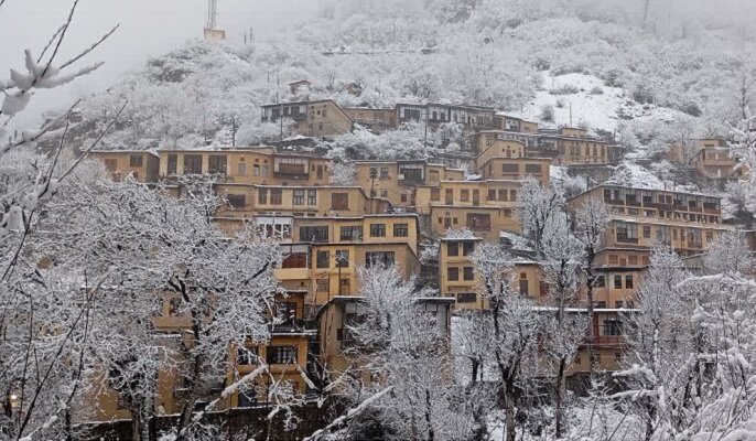 بارش زیبای برف در ماسوله