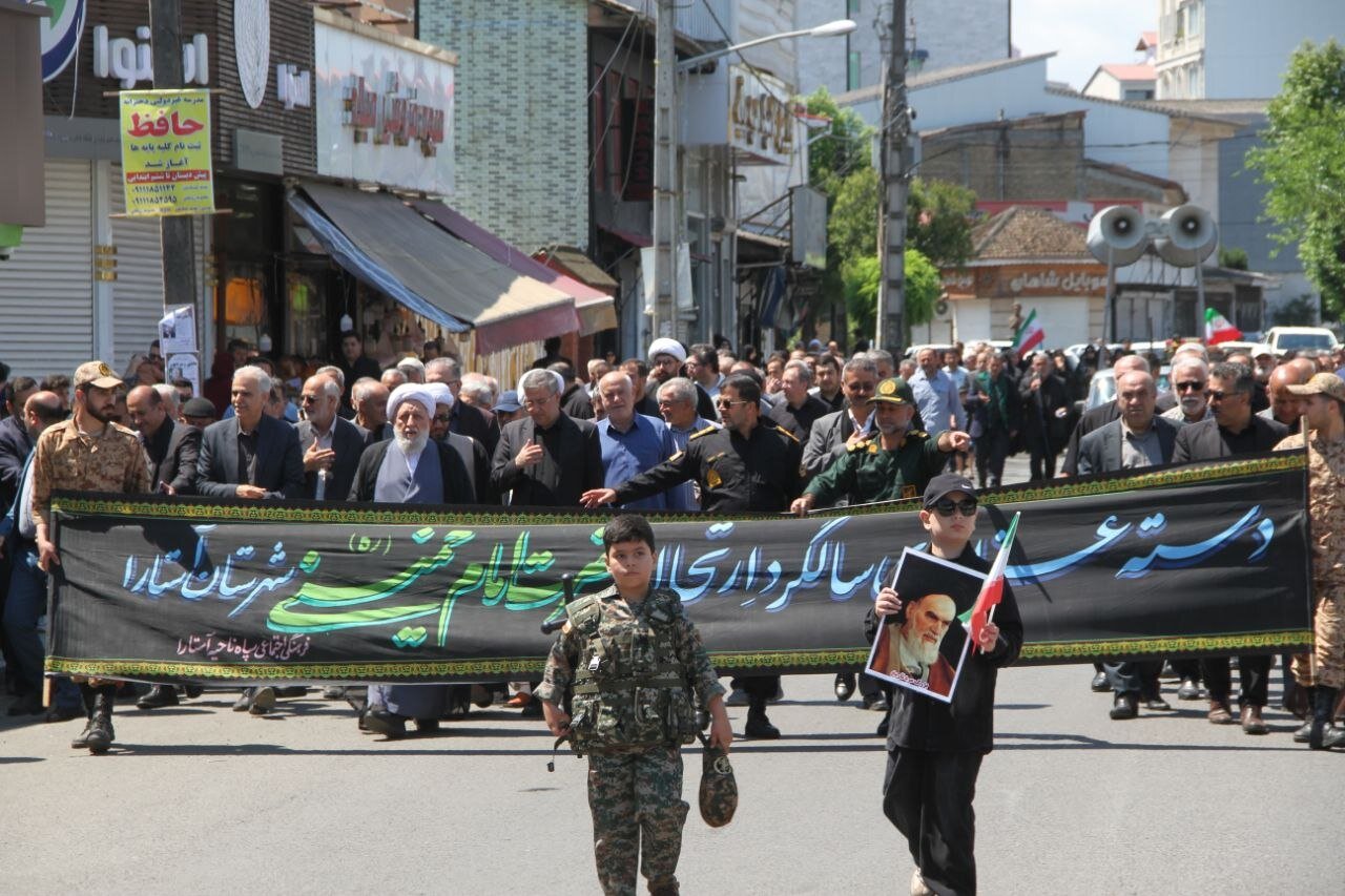 برپایی دسته عزاداری سالگرد ارتحال امام خمینی (ره) در آستارا