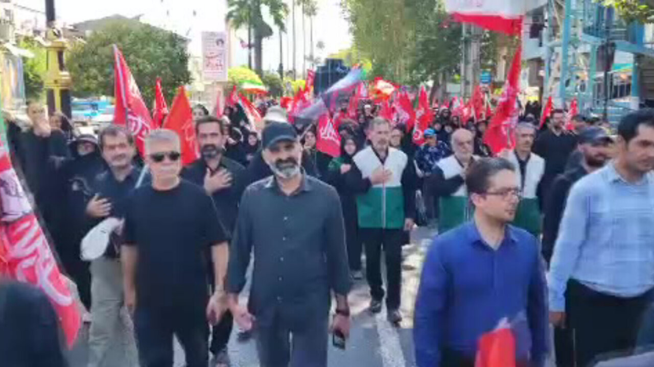 راهپیمایی جاماندگان اربعین در نور و کلارآباد