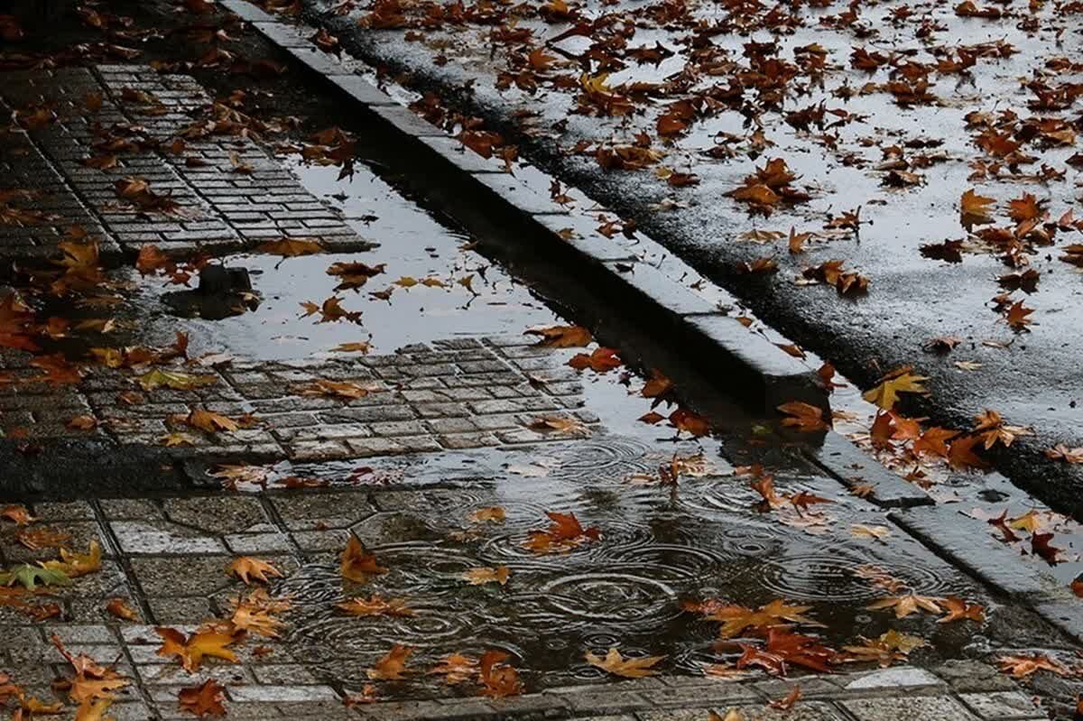 بارش شدید باران و آبگرفتگی معابر در لنگرود